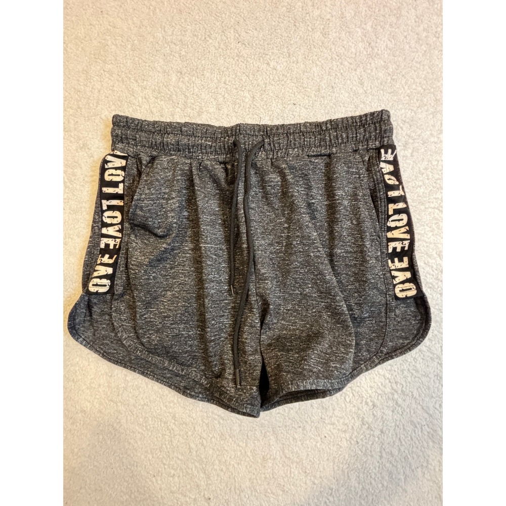 MM Women Gray Heather Love Tape Athletic Dolphin Shorts Size M‎ A31001